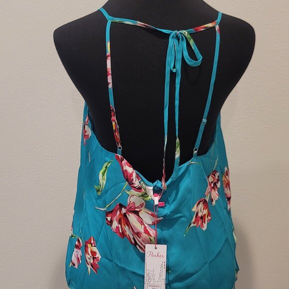 Parker Short Sleeve Floral Blouse Size S - Picture 3 of 5